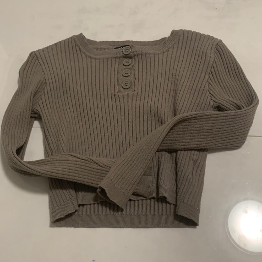 Sage Green Long Skeeve Button Up Aesthetic Top